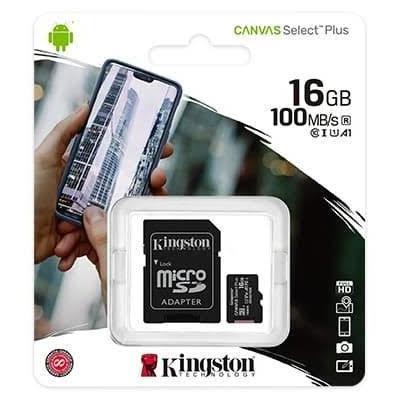 Kartu MicroSD Kingston Canvas Select Plus 16GB 32GB 64GB 128GB 256GB  100MB/s A1 MicroSDHC Class10