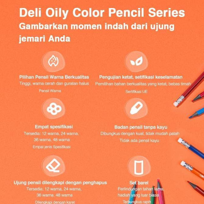 Deli Erasable Colored Pencil / Pensil Warna dapat di hapus 7073