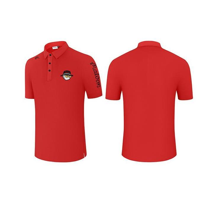 Baju Golf Polo Pria Polyester Golf Shirt Man Thompson Cuff Script Baju Olahraga Outdoor Golf LB