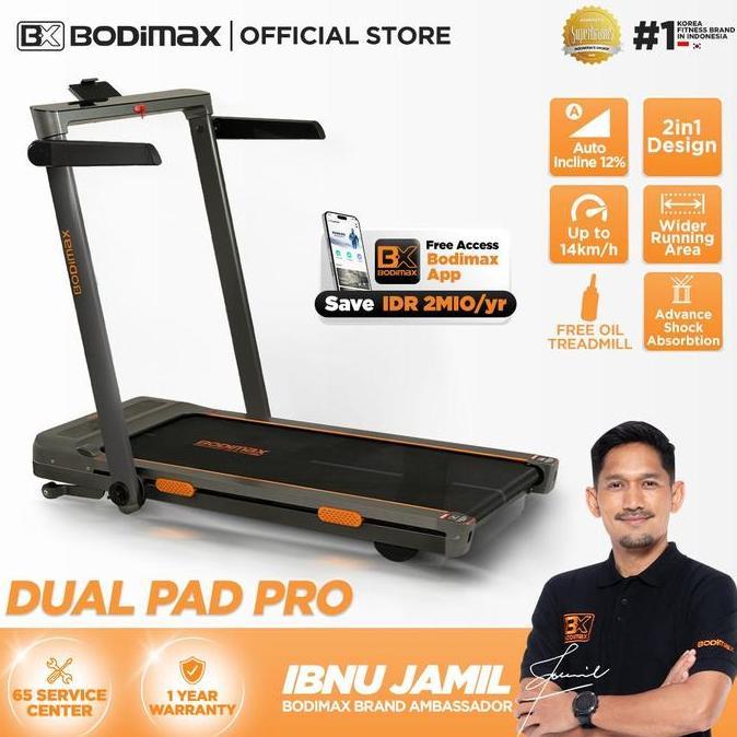 Ftns - Bodimax Dual Pad Pro / Running Pad / Treadmil Automatic Incline