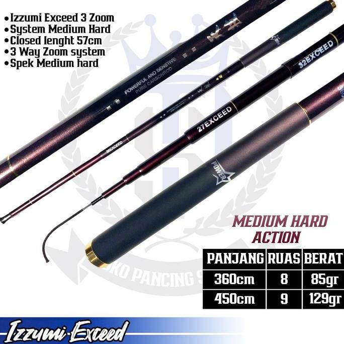Pancing Joran Tegek Izumi Exceed 3 Zoom System Medium Hard COD Gratis Ongkir