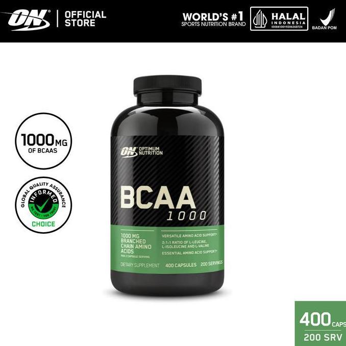 Optimum Nutrition BCAA Caps 400 - Suplemen / Gym / Kapsul