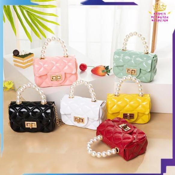 DV332 >> GTT Tas Jelly Selempang Mini 6847 Motif Mutiara Sling Bag Wanita
