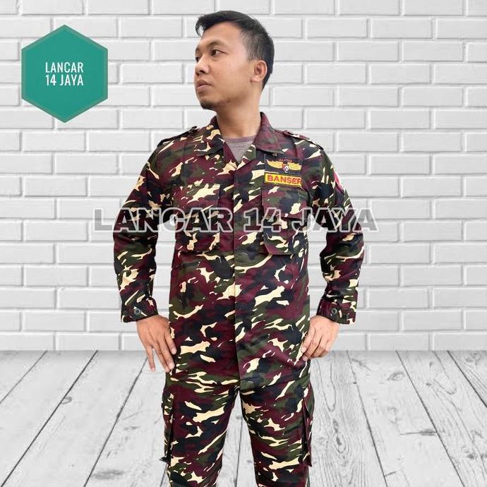 PDL Banser katun Twill Anti Luntur & PDL banser Bahan Arnti Air Bordir