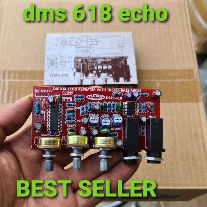 DMS 618 KIT PCB PRE AMP MIC DIGITAL ECHO REPEATER TREBLE MIDLE VOKAL VOCAL PLUS PENGATURAN TONE KONT