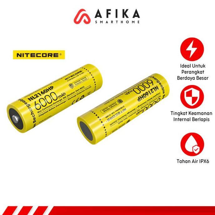 IDHIAYI Baterai 21700 Rechargeable High Drain 6000 mAh 20A Waterproof - NL2160HP