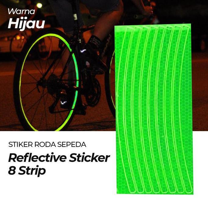MVR Stiker Roda Sepeda Reflective 8 Strip Stiker List Ban Sepeda