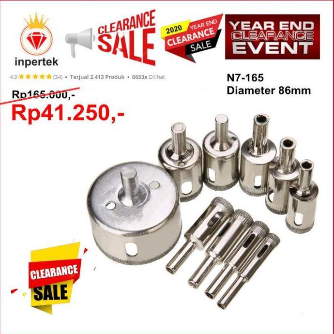 SUGIESTA Mata Bor Kaca 86 Mata Bor Keramik 86 Holesaw Diamond Hole Saw Kaca 86