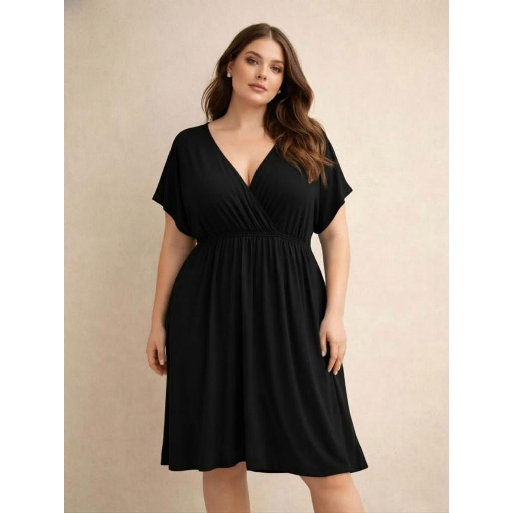 Dress Big Size Amazon Essentials Women Waisted Mini Dress (L130-150)