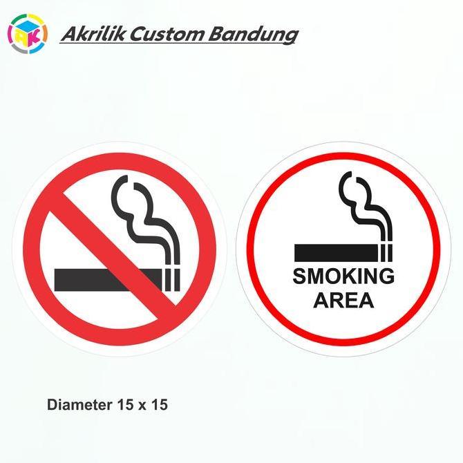 Ra - Arilik Signage Dilarang Merokok Dan Smoking Area Bulat Acrylic Sign St