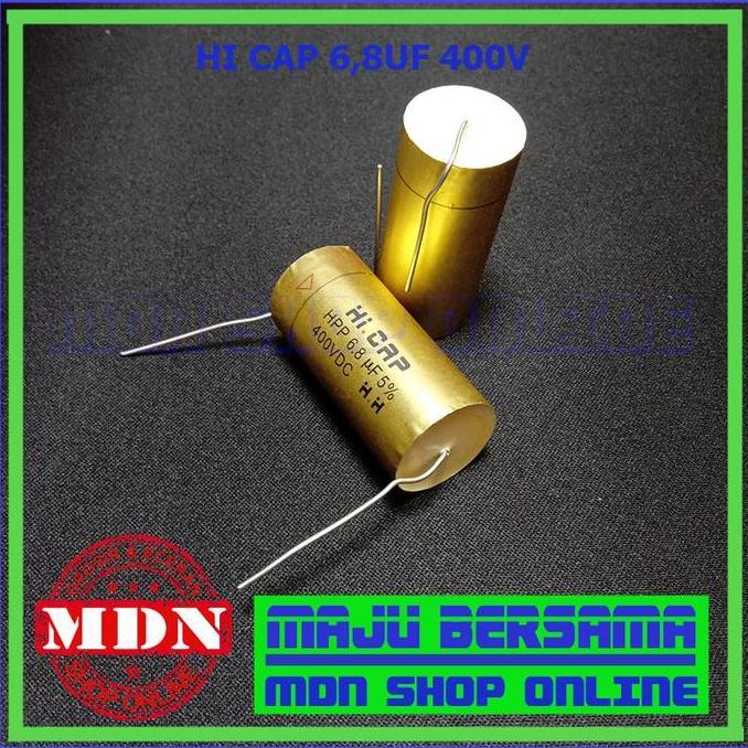 KAPASITOR HI CAP 6.8 UF 400V - KAPASITOR AUDIO KUALITAS BAGUS READY