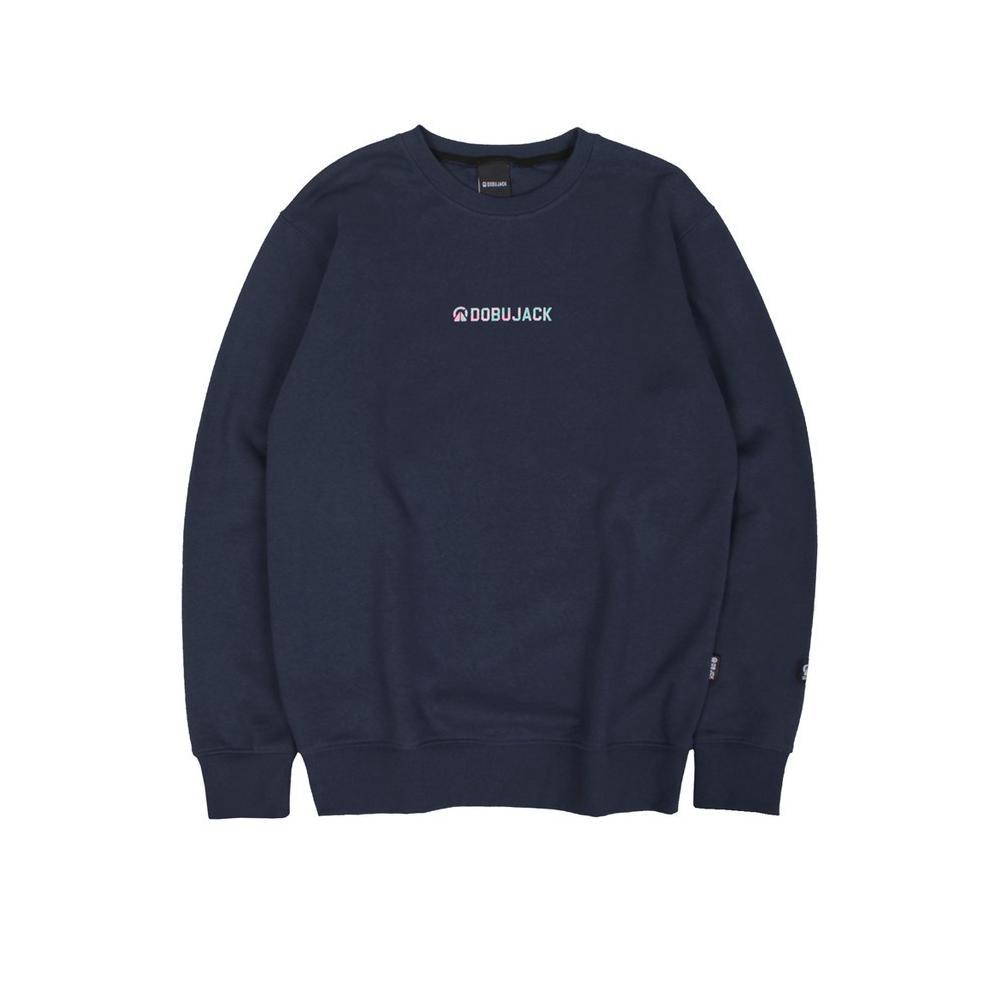 ORIGINAL DOBUJACK SWEATER LITTLE LOGO ABSTRACT NAVY CREWNECK