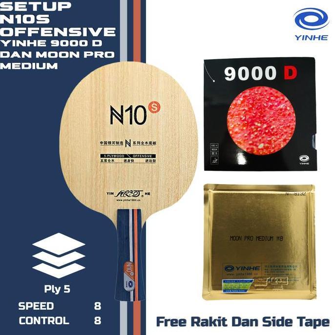 TERMURAH - Setup Tenis Meja Pingpong Yinhe N10s  9000D Dan Moon Pro Medium
