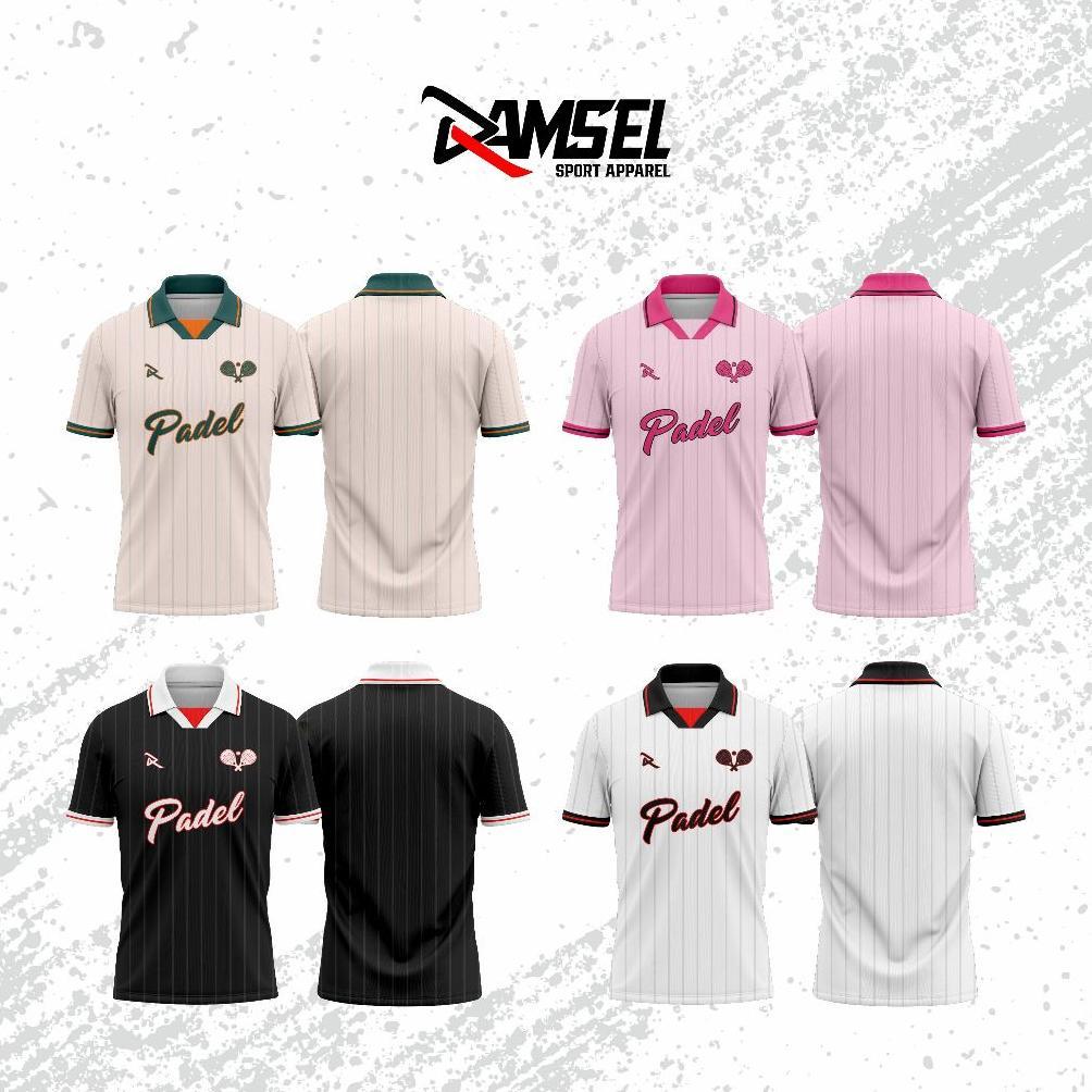Promo Kaos Jersey Padel Club Kerah Polo Full Printing Unisex Pria Wanita Custom Olahraga Padel / Ten