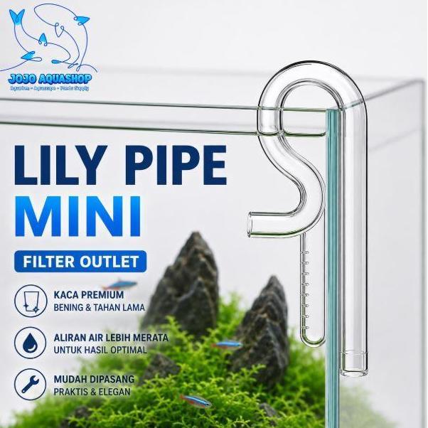 Mini Glass Lily pipe mini Lily pipe aquarium aquascape bukan skimmer stainless