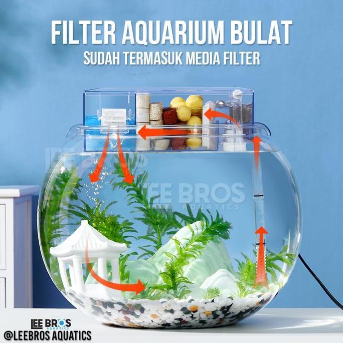 Filter Aquarium Bulat / Fish Bowl Filter / Aquarium Bulat / Fish Bowl