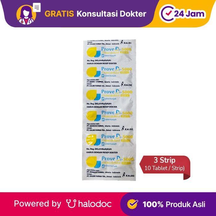 TERBARU - Prove D3-5000 IU 3 Strip (10 Tablet/Strip)