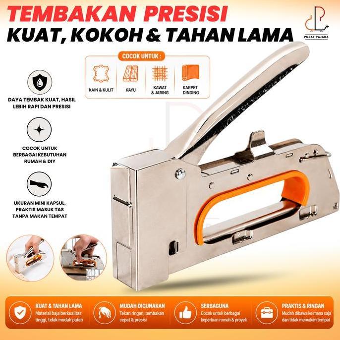 Alat Staples Tembak Kertas Kayu Jok Motor Gun Tacker Steples Hekter Stapler Tembak Guntacker