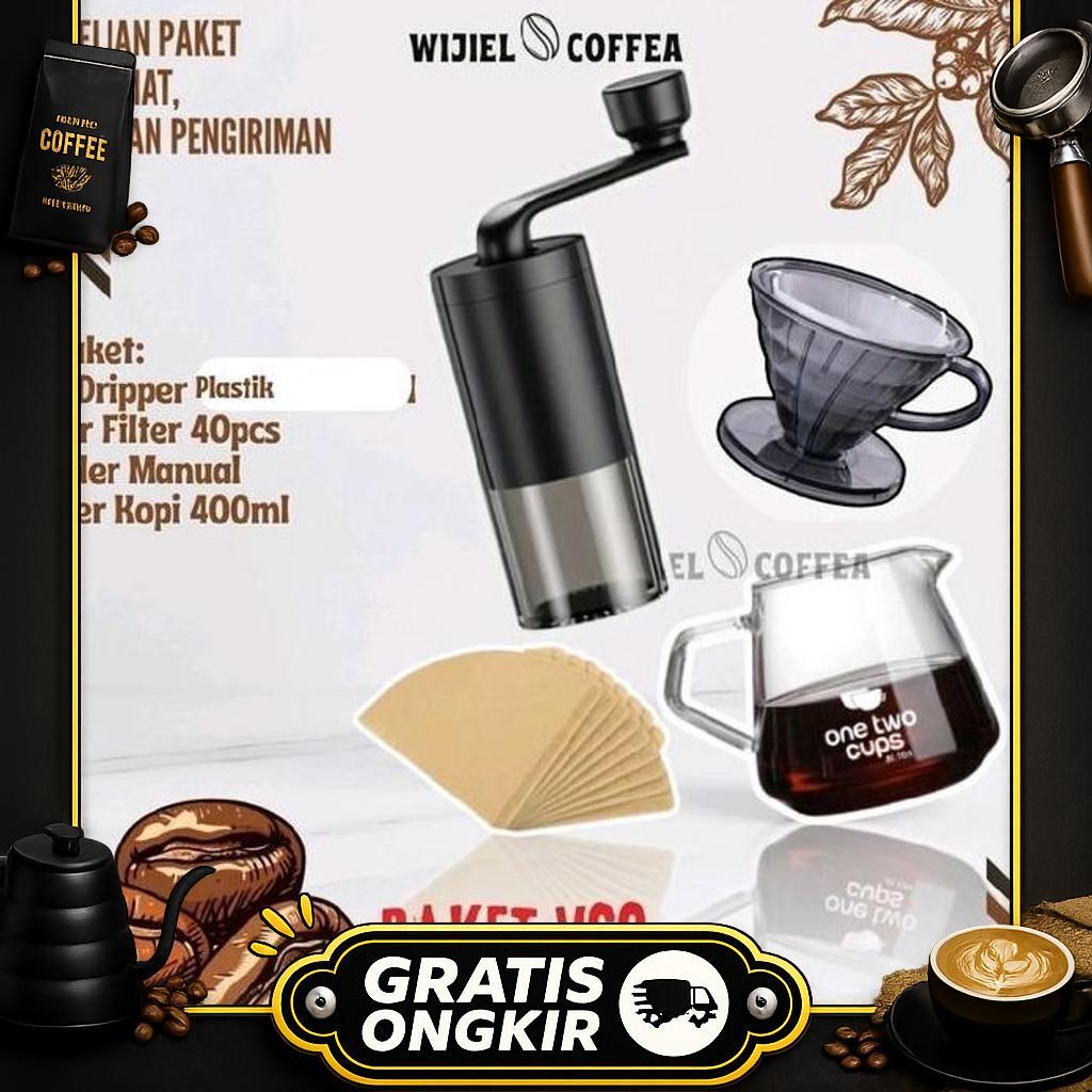 Set V60 Dripper Coffee - Paket Alat Kopi V60 - Paket Alat Kopi Murah Lengkap - V60 - Grinder Kopi Ma
