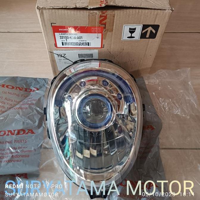 reflektor lampu depan scoopy fi K16 2013-2016 assy set bohlam original terlaris