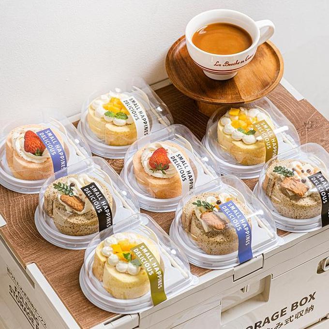 dBest- Mika Kue Tart Slice TUTUP BULAT Dessert Tray Box Mika Kue