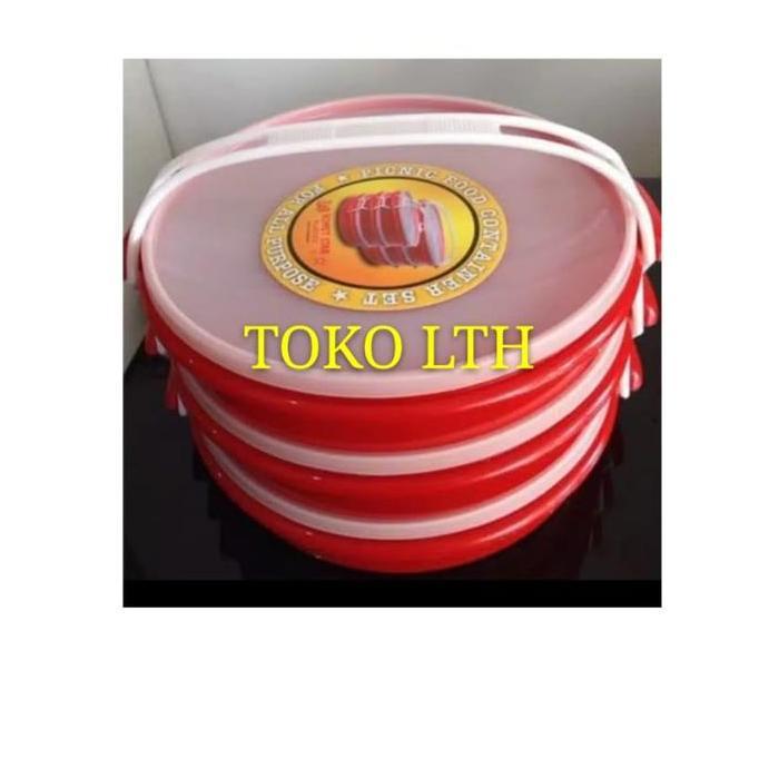 Bisaya- Rantang Catering Susun 3 Bulat Plastik / Box Catering / Rantang Susun