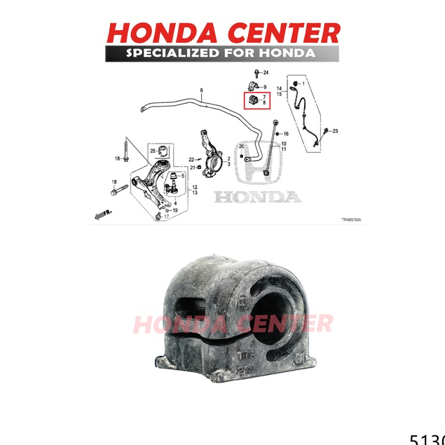 Karet bush bushing stabil stabilizer belah karet roti depan kiri kanan honda hrv 2015 2016 2017 2018 2019 2020 2021