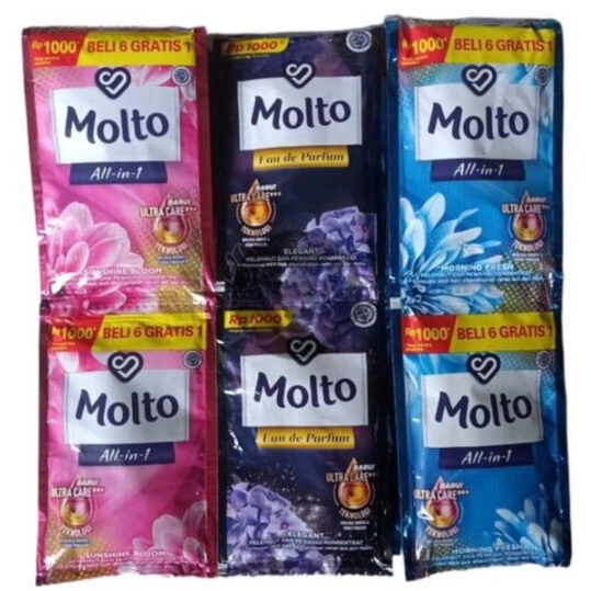 MOLTO PEWANGI SACHET CAMPUR @20 ML (12 SACHET/ RTG)