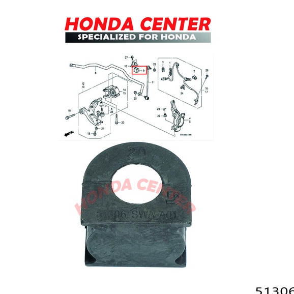 Karet bush bushing stabil stabilizer belah karet roti depan honda crv re gen3 rm gen4 2007 2008 2009 2010 2011 2012 2013 2014 2015 2016 2017