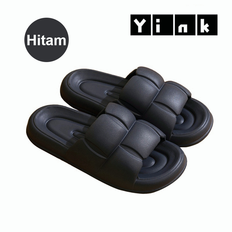 Yink Sandal Bear Jelly Wanita Import Sendal Wanita Terbaru 2022 Sepatu Sandal Wanita Korean Style Sandal Rumah Murah Elastic Empuk EVA-Hitam-PURE