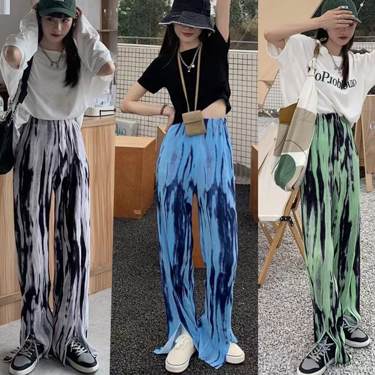 【Blossom】Fashion Tie-dye Highwaist Long Pants  2195