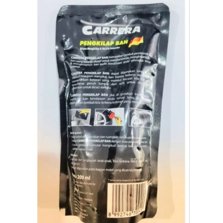 Carrera Semir Pembersih dan Pengkilap Ban Motor Mobil 200 ml Free Kuas