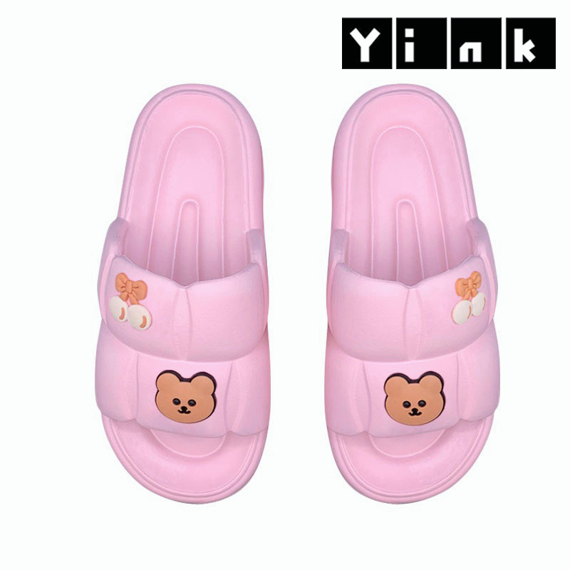 Yink Sandal Bear Jelly Wanita Import Sendal Wanita Terbaru 2022 Sepatu Sandal Wanita Korean Style Sandal Rumah Murah Elastic Empuk EVA-Pink-BEARBELL