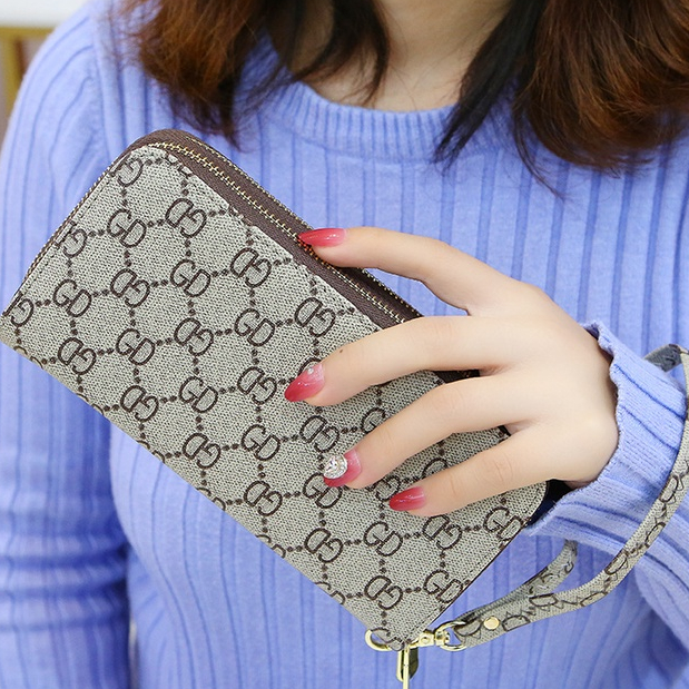 AND / COD / Dompet Panjang Wanita Import Zipper Dompet Jalan Cewek Motif Cantik Dompet Panjang Perempuan Dewasa Dompet Casual Murah D38