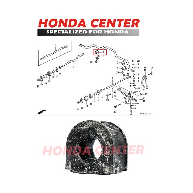 Karet bush bushing stabil stabilizer belah karet roti depan accord cielo  1994 1995 1996 1997