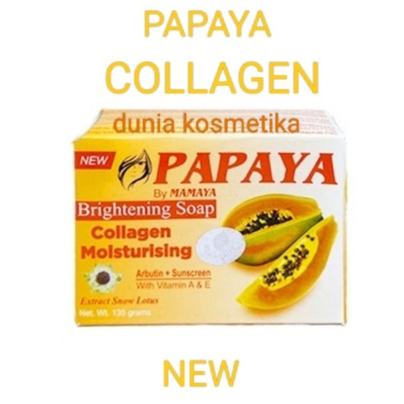 Sabun PAPAYA Brightening 135g | PAPAYA Collagen 135g by MAMAYA ( HARGA 96pcs =8250 )