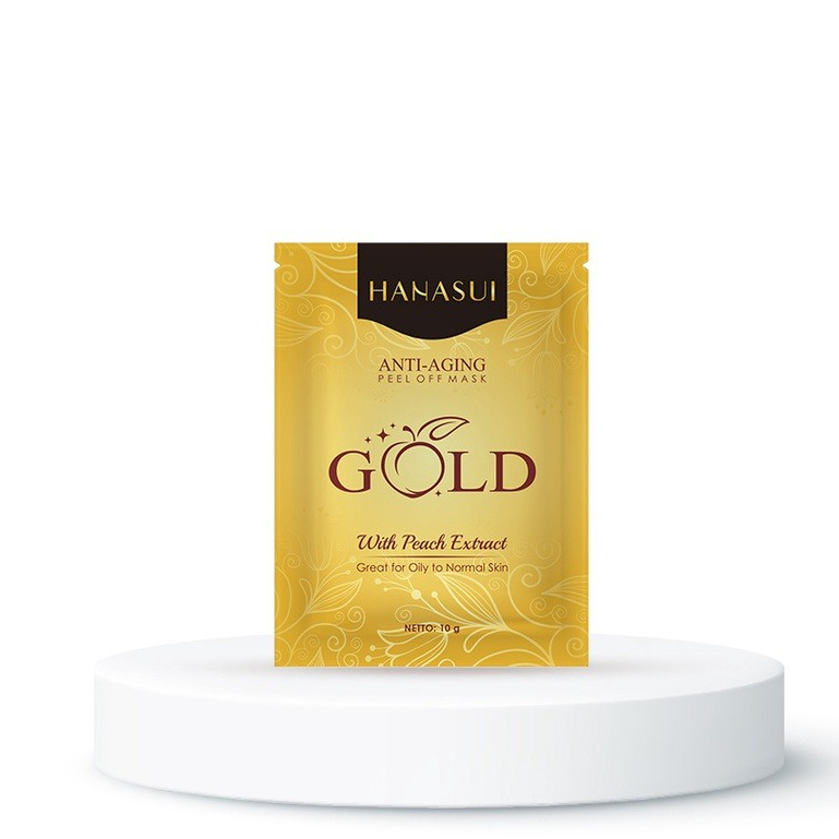 ✿ MADAME ✿ [ SACHET ] HANASUI MASKER LUMPUR WAJAH GOLD PEEL OFF BPOM ORIGINAL