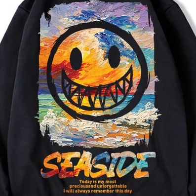 Sweater Basic Crewneck SEASIDE Pria Wanita Bahan Fleece Tebal Ukuran S M L XL XXL XXXL