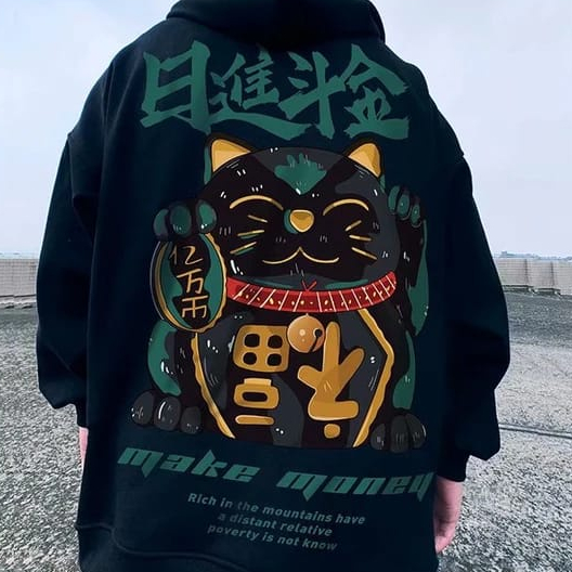 Sweater Hoodie CAT MAKE MONEY Jumper Pria Wanita Ukuran S M L XL XXL XXXL