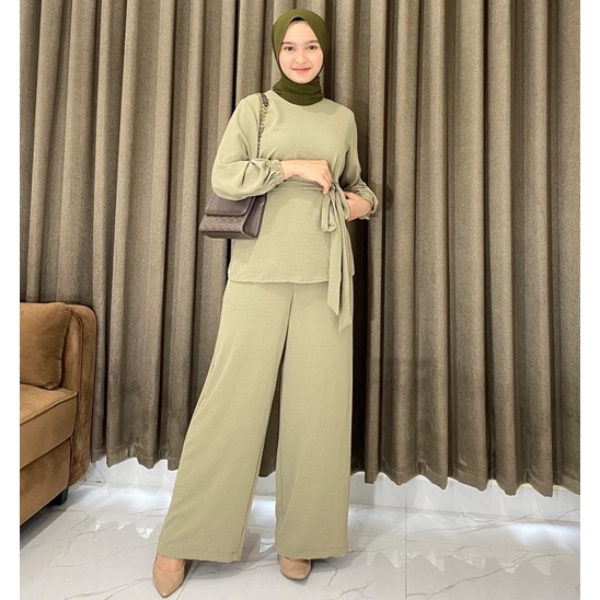 EIRA SETELAN CRINCLE WANITA // SARAH ONE SET CRINCLE TALI