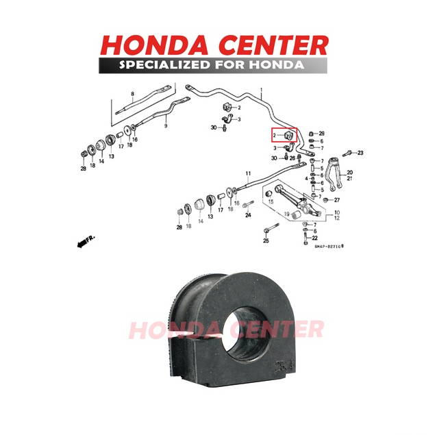 Karet bush bushing stabil stabilizer belah karet roti depan accord maestro 1990 1991 1992 1993 51306-SM4