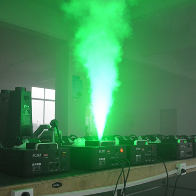 Lampu Dekorasi Panggung dengan efek asap RGB disco SHOW TIME Sistem Fogger Panggung Stage DMX 1500W LED Fog Machine/Wireless Remote DMX512 Smoke Machine With 24x9W RGB LED Lights/Professional Stage Pyro Vertical LED Fogger