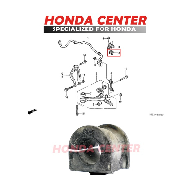 Karet bush bushing stabil stabilizer belah karet roti depan honda osyssey rb1 rb2 rb3 2004 2005 2006 2007 2008 2009 2010 2011 2012 2013