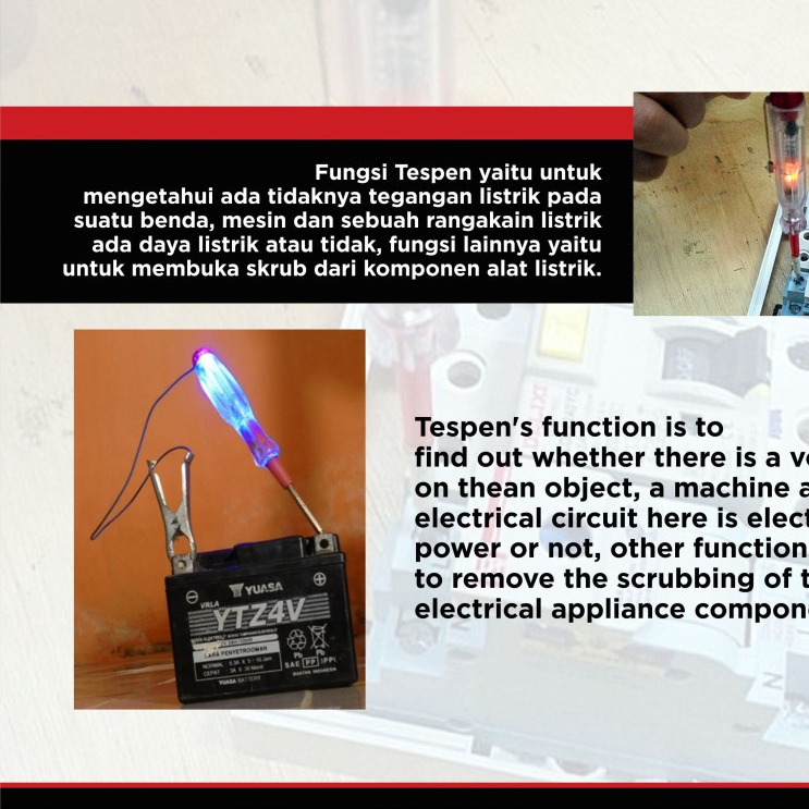 Obeng Tespen DC 6V - 24V | Voltage Tester DC