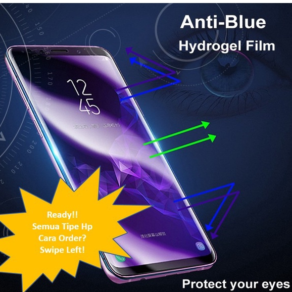 Anti gores screen protector hydrogel super Clear / Anti Radiasi(blueray) / Matte / Matte+Privacy Anti Spy semua tipe handphone bahan TPU super elastis mendukung layar yang melengkung dan cembung harga ramah di kantong