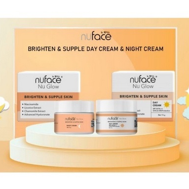 NUFACE Nu Glow Day & Night Brighten Supple Skin - Cream Pelembab Wajah Mencerahkan - Pelembab Wajah 