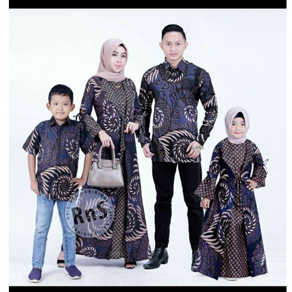 SAROJA | Dress Natal Batik Puser Biru | Dress Natal Wanita Kekinian | Baju Natal Couple Keluarga Ayah Ibu Anak | Baju Natal Couple Pasangan | Baju Natal Anak Perempuan | Baju Natal Anak Laki laki | Baju Natal Keluarga