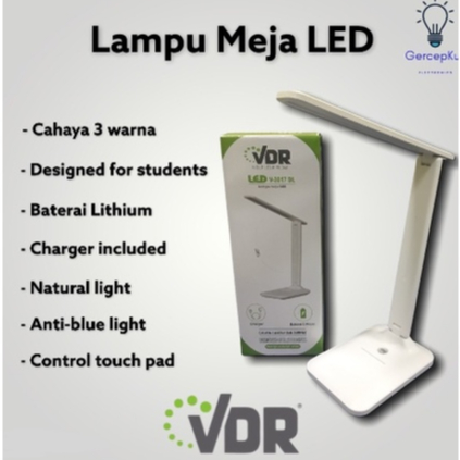 Lampu Meja Belajar LED Touch Pad Portable VDR V-3017DL