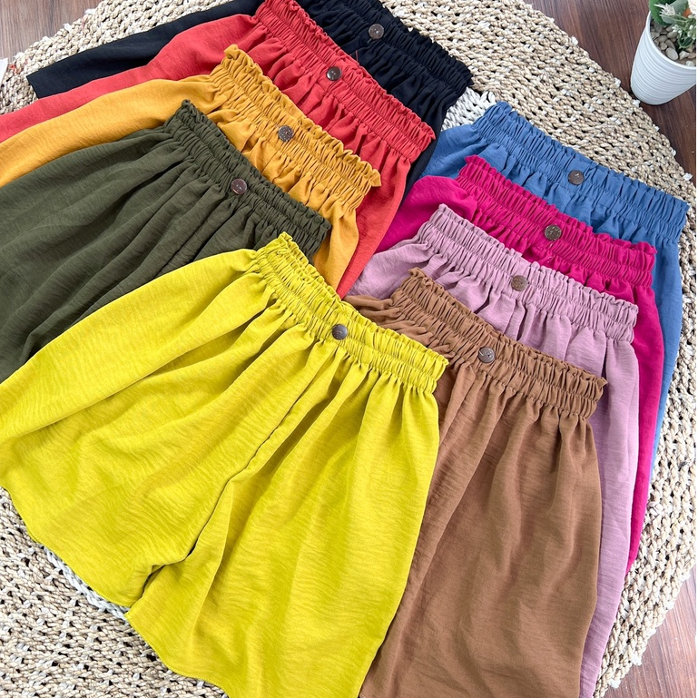 Lila Hotpants Celana Pendek Wanita Kancing Crinkle Airflow Premium