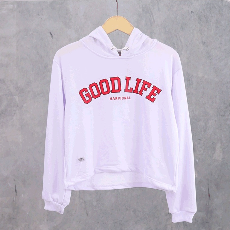 SWEATER CROP HOODIE BAHAN FRENCHTERRY GOODLIFETERLARIS